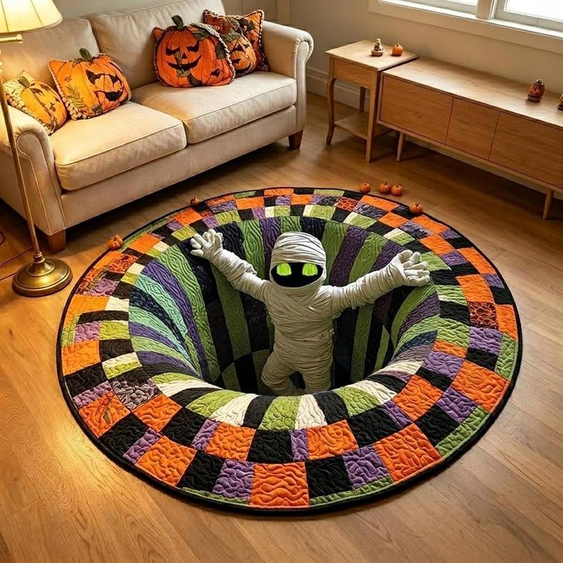 Skeleton Vortex 3D Illusion Halloween Rug