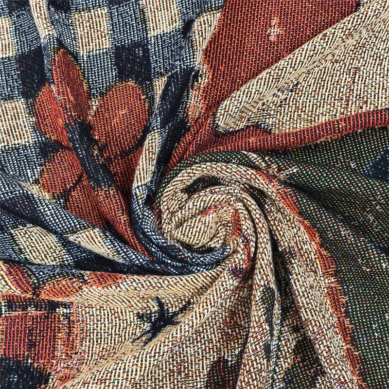 Halloween Patchwork Woven Vintage Blanket