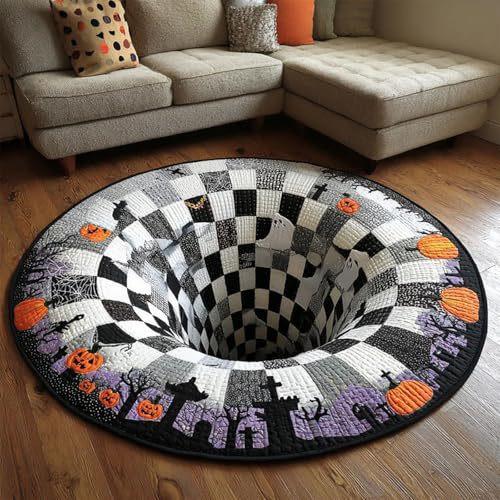 Skeleton Vortex 3D Illusion Halloween Rug