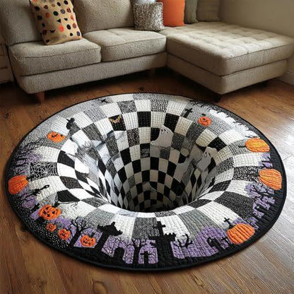 Skeleton Vortex 3D Illusion Halloween Rug
