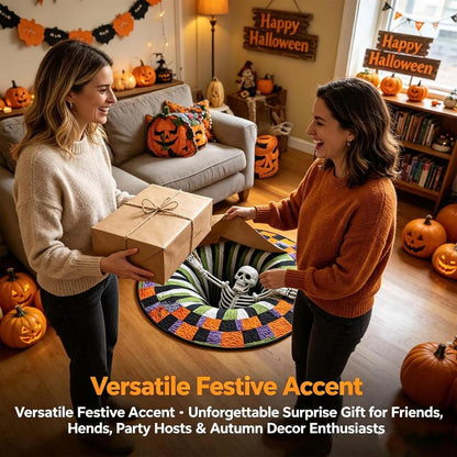 Skeleton Vortex 3D Illusion Halloween Rug