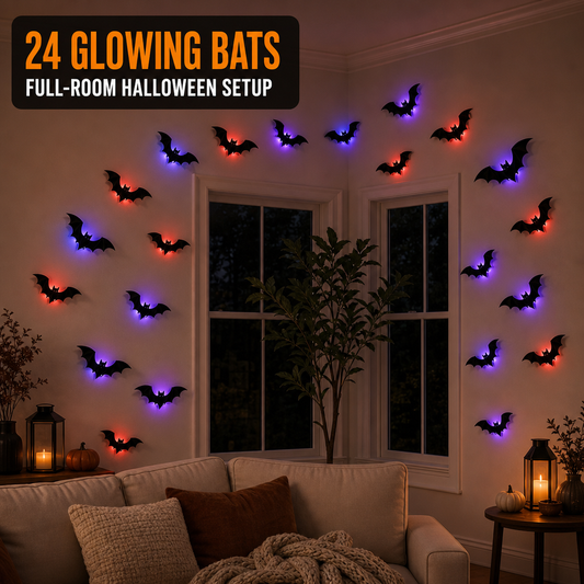 3D Light-Up Bat Wall Decorations