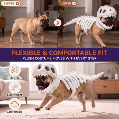 Dino Skeleton Dog Costume