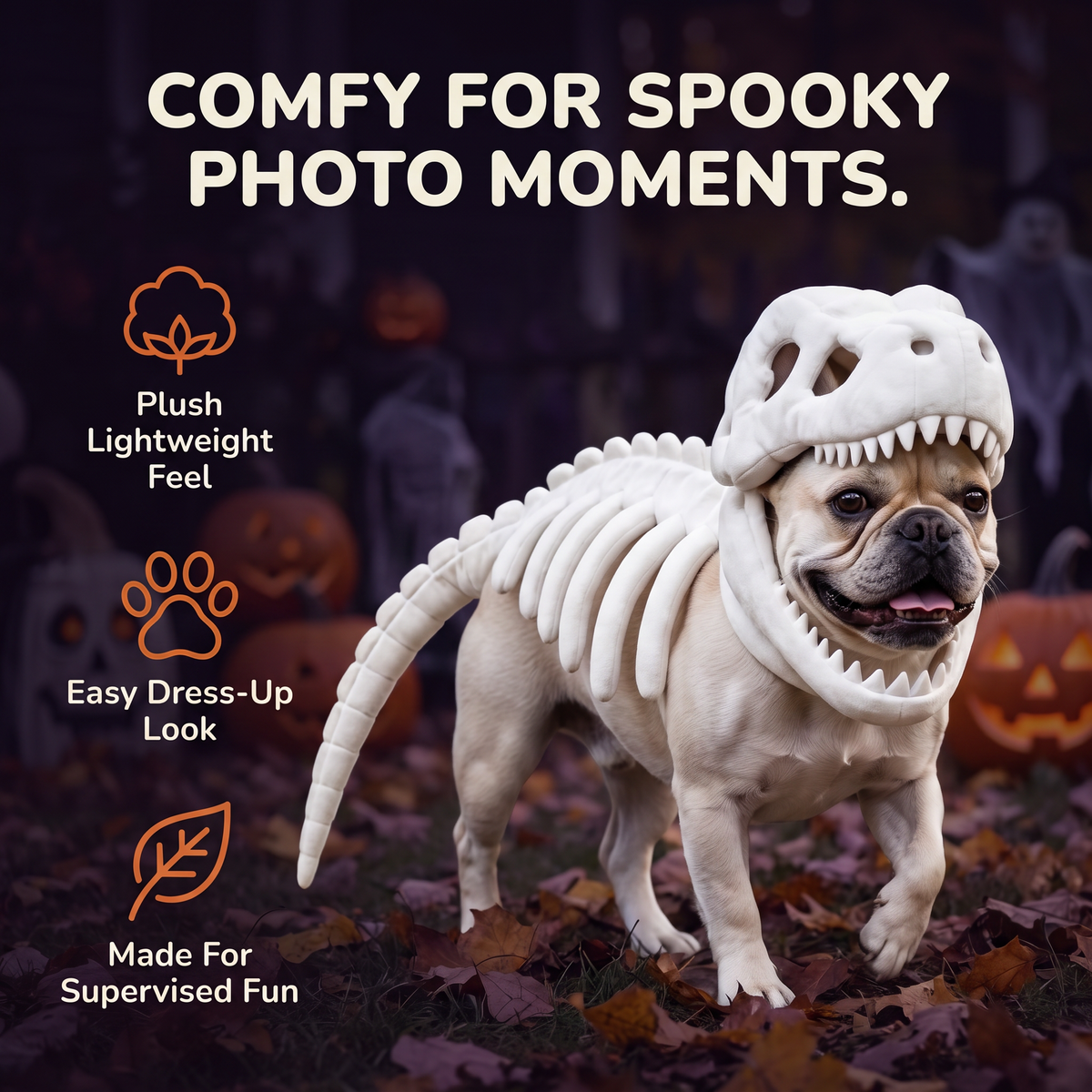 Dino Skeleton Dog Costume